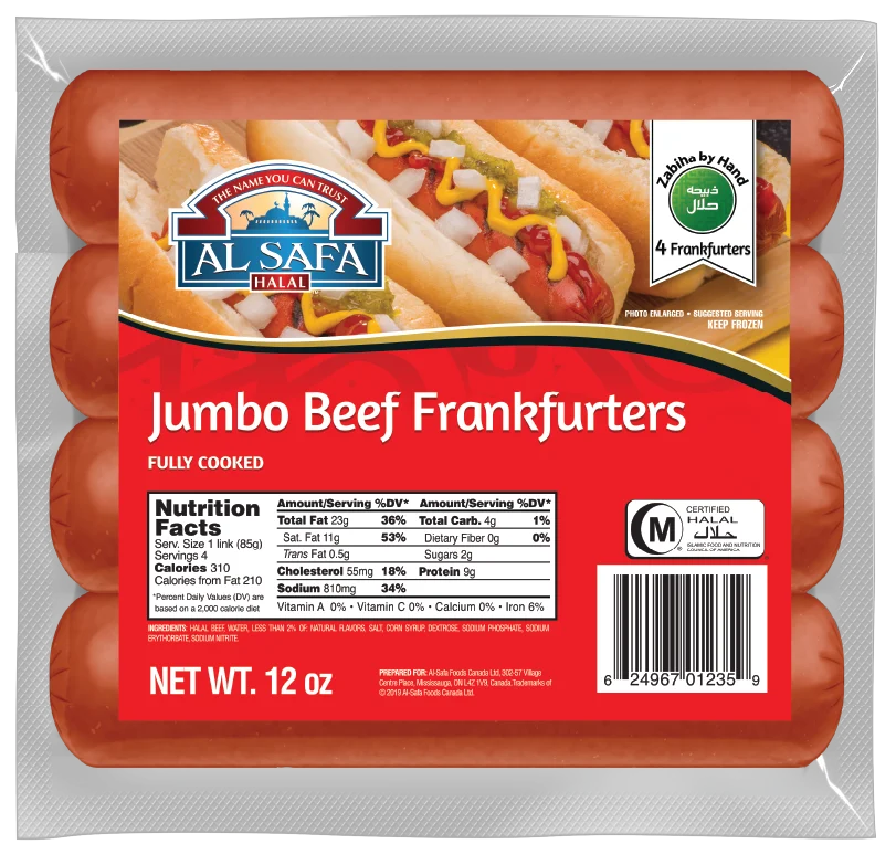 Al Safa Jumbo Beef Franks 12 oz