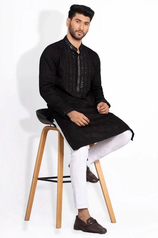 Glass Worked Slim Fit Panjabi