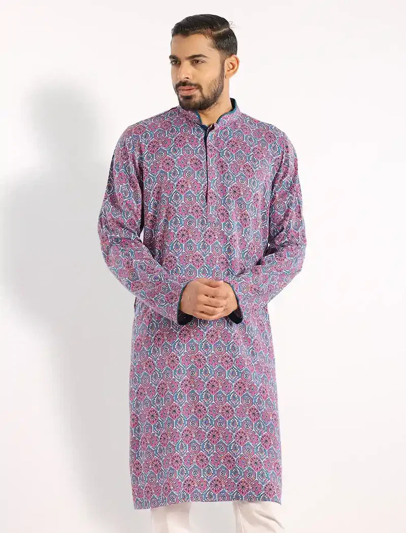 Digital Printed Slim Fit Panjabi
